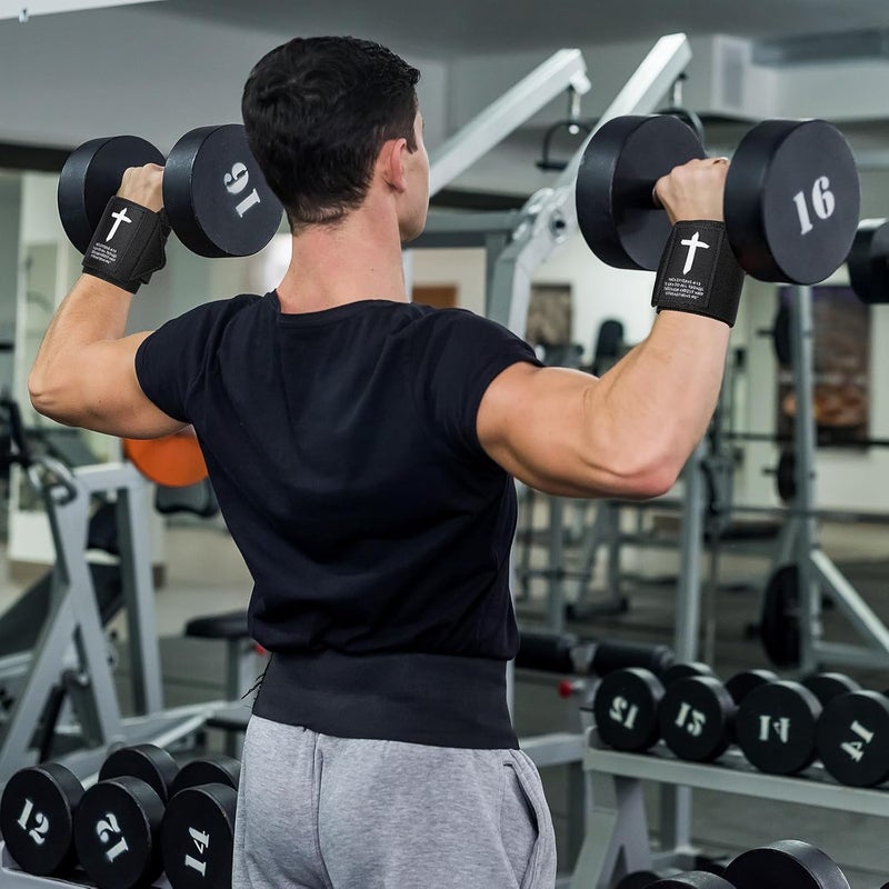 Simgoing Cross Faith 25" Wrist Wraps for Weightlifting, Wrist Straps for Men and Women, Straps Support with Heavy Duty Thumb Loop Wrap for Powerlifting, Strength Training, Bodybuilding - Image 5